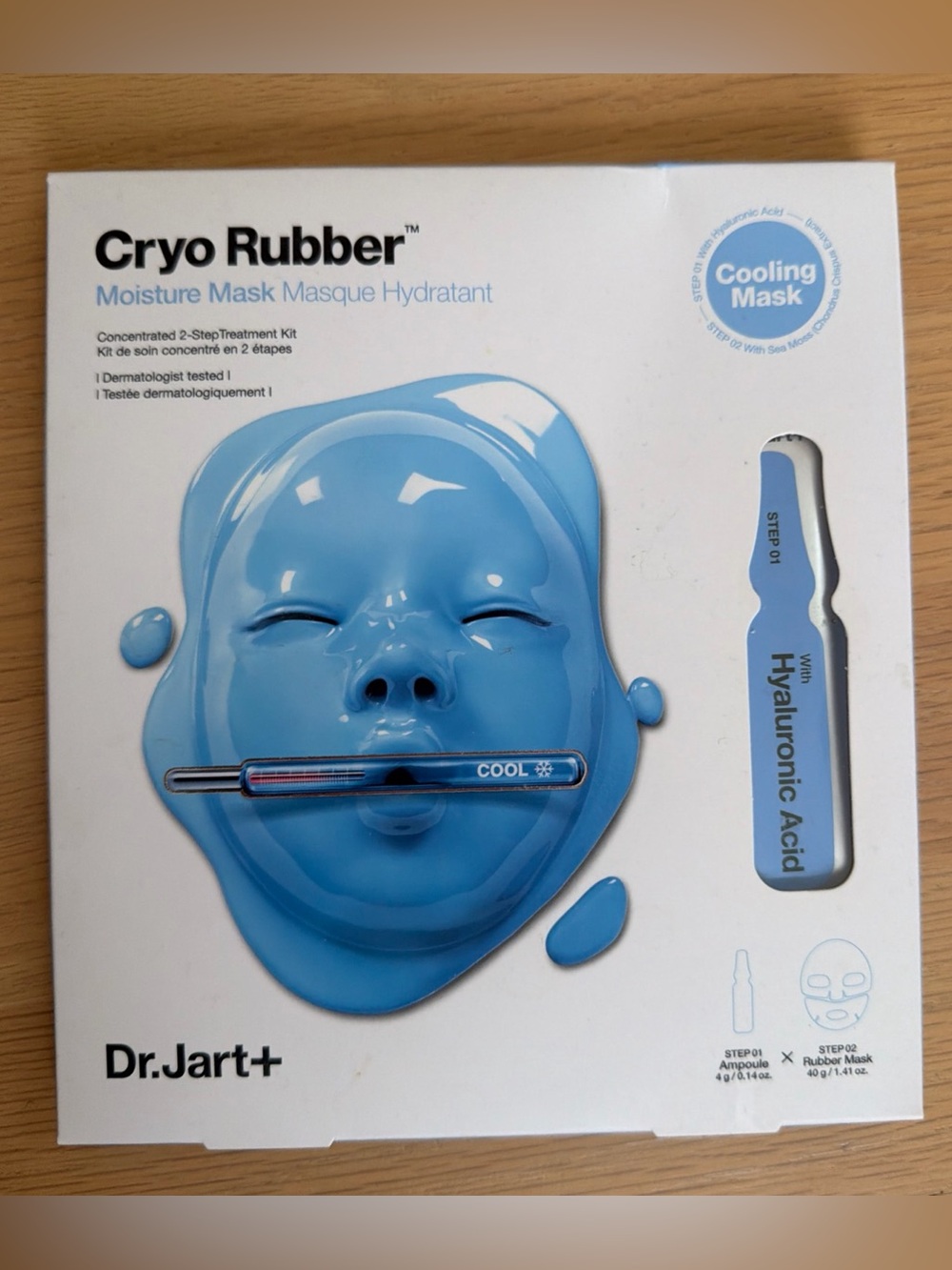 Dr Jart + Cryo Rubber Moisture Mask 1 Mask New in Box Cooling Blue Mask Exp 2027